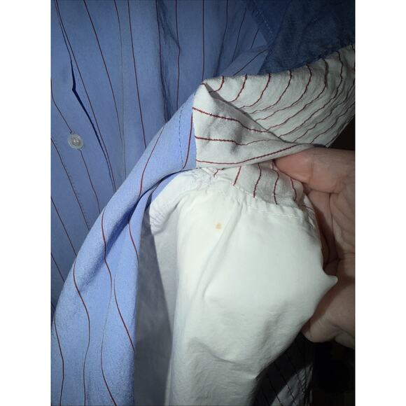 Sandro Paris Striped Patchwork Oversized Long Sleeve Shirt Blouse Top Size 1 S - Picture 8 of 10